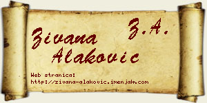 Živana Alaković vizit kartica